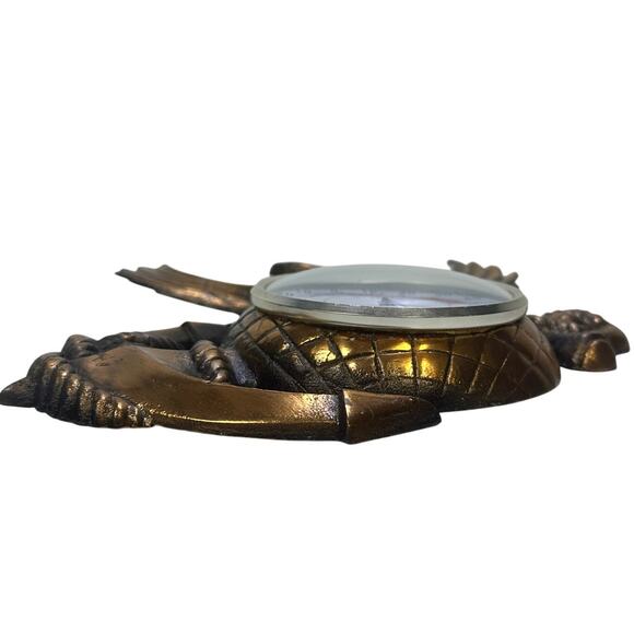 Bronze Copper Brass Metal Eagle Anchor Wall Vintage Thermometer Hygrometer - Picture 7 of 7